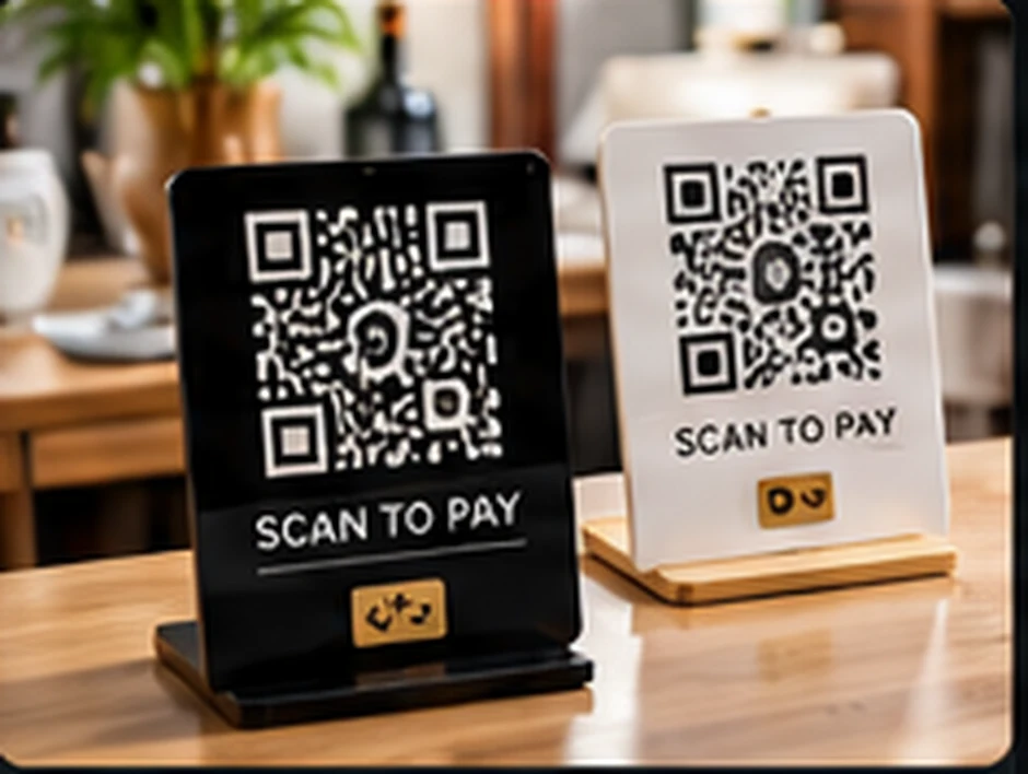 Concept rendering of a freestanding QR display for a business